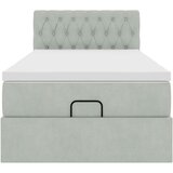 vidaXL Otomanski posteljni okvir z vzmetnico siv 80x200 cm žamet | Shoptok.si
