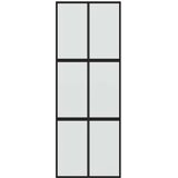  Klizna vrata crna 90 x 205 cm od kaljenog stakla i aluminija | shoptok.hr