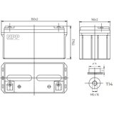 NPP NPG12V-65Ah, GEL BATTERY, C20=65AH, T14, 350*168*179*179, 18,3KG, Light grey Slike