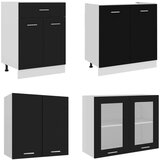  4-dijelni set kuhinjskih ormarića crni od iverice | shoptok.hr