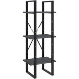 vidaXL Knjižna omara 3-nadstropna siva 40x30x105 cm trdna borovina | Shoptok.si
