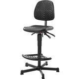 meychair Vrtljiv delovni stol, oblazinjen s PU-peno, nastavitev višine s plinsko vzmetjo, s talnimi drsniki in oporo za noge, nastavitev višine 570 - Cene