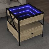 vidaXL Klubska mizica z neskončnimi LED sonoma hrast 50x50x51 cm Cene