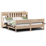  Knjižna postelja brez vzmetnice 200x200 cm trdna borovina, (21607300) | Shoptok.si