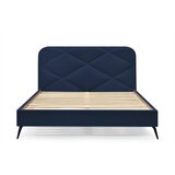 Bobochic Paris Tamno plavi tapecirani bračni krevet s podnicom 140x190 cm Prune – | shoptok.hr