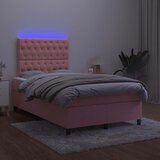  box spring s madracem LED ružičasti 120x190cm baršunasti | shoptok.hr