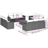  13-dijelni set vrtnih sofa s jastucima poliratan crni | shoptok.hr