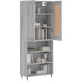 vidaXL Visoka komoda siva sonome 69 5x34x180 cm od konstruiranog drva | shoptok.hr