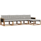 vidaXL Zunanja garnitura za sedenje 5 pcs Naravna in svetlo siva, (5000281753) | Shoptok.si