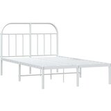 vidaXL Kovinski posteljni okvir z vzglavjem bel 120x200 cm | Shoptok.si