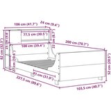 vidaXL Posteljni okvir brez vzmetnice 100x200 cm trdna borovina | Shoptok.si