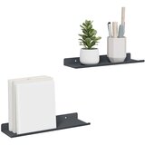  Lebdeća polica 2 kom. Crna 30 x 9 x 2,5 cm Čelik | shoptok.hr