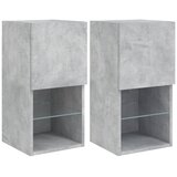 vidaXL TV ormarići s LED svjetlima 2 kom siva boja betona 30,5x30x60cm | shoptok.hr
