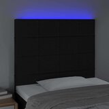  Posteljno vzglavje črno 100x5x118/128 cm blago, (20794278) | Shoptok.si