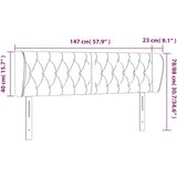  Uzglavlje s ušima smeđesivo 147x23x78/88 cm od tkanine | shoptok.hr