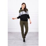 Kesi Set with colorful stripes khaki+gray | Shoptok.si