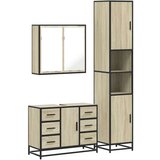  3-dijelni set kupaonskog namještaja boja hrasta sonome drveni | shoptok.hr