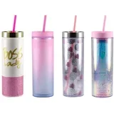 Style Trend, čaša sa cevčicom, plastična, 470ml, miks