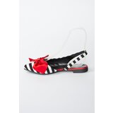 Fox Shoes Women's Black and White Fabric Flat Flats | shoptok.hr