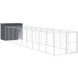 vidaXL Kućica za pse s igralištem antracit 214 x 1069 x 181 cm čelična | shoptok.hr