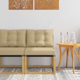  Srednja sofa za van Masivno bagremovo drvo Tekstilen Bijela - Bijela i bež Srednja sofa | shoptok.hr