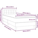 Box spring postelja z vzmetnico temno modra 100x210 cm žamet, (21791541) | Shoptok.si