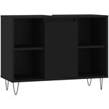 Maison Chic Kopalniška omarica - Kopalniški kabinet črna 80x33x60 cm inženirski les, (21794822) Cene