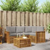  Set vanjskih sofa 5 kom. Prirodna i svijetlo siva Poliester | shoptok.hr
