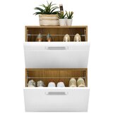 Mömax omara za čevlje auris, bela, hrast | Shoptok.si