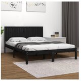 Posteljni okvir črn iz trdne borovine 200x200 cm | Shoptok.si