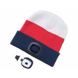 Extol kapa sa čelnom lampom i usb punjenjem 300 mah, bela/crvena/plava, vel. uni | Eponuda.com
