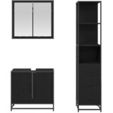  Set namještaja za kupaonicu 3 kom. Crni hrast Konstruirano drvo | shoptok.hr