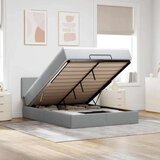 vidaXL Otomanska postelja z vzmetnico siv 140x190 cm blago | Shoptok.si