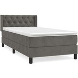 Box spring postelja z vzmetnico temno siva 80x200 cm žamet, (20899211) | Shoptok.si