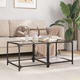 Furnova Klubske mizice s stekleno površino 2 kosa 50x50x40 cm jeklo, (21915589) | Shoptok.si