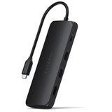 Satechi Aluminium USB-C Hybrid Multiport Adapter, s prostorom za shranjevanje SSD, HDMI 4K, 2 x USB-A 3.1 Gen 2 do 10 Gbps, črn | Shoptok.si