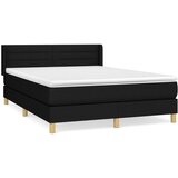 vidaXL Box spring posteljni z vzmetnico črn 140x190 cm blago, (20792139) | Shoptok.si