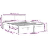  Okvir za krevet od masivne borovine bijeli 150 x 200 cm king | shoptok.hr