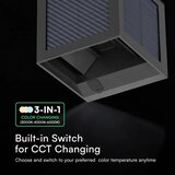  LED solarno zidno svetlo sa senzorom, LED/9W/3,7V, 3000/4000/6000K, IP65, 2600mAh, crna | Eponuda.com