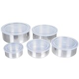  Set od 5 metalnih posuda sa plastičnim poklopcima | shoptok.hr