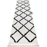 RugsX Preproge Tekač, Tekač BERBER CROSS bela - za 80x300 cm Bela | Shoptok.si