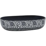 Nadgradni umivaonik crno-plavi ovalni 59 x 40 x 14 cm keramički | shoptok.hr