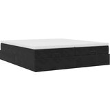 vidaXL Otomanski posteljni okvir z vzmetnicami črn 200x200cm žamet | Shoptok.si