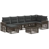  Sjedeća garnitura za vrt 8 kom. Siva i tamno siva poliratan 55 x 55 x 37 cm | shoptok.hr