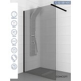 Copen tuš paravan - stena C-02-SB140G monte dark crni ram 140x200cm gray staklo | ePonuda.com