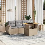 Maison Chic Seti vrtnega pohištva - Vrtna garnitura - Vrtni pohištvo set 5-delna z blazinami bež poli ratan, (21816692) | Shoptok.si