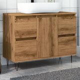 vidaXL Kopalniška omarica artisan hrast 80x33x60 cm inženirski les Cene