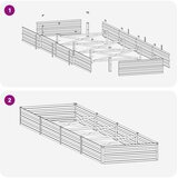  Povišeni vrtni krevet Siva 320 x 80 x 24 cm | shoptok.hr