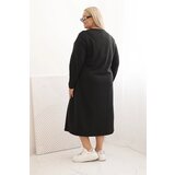 Kesi Włoski Plus Size women's dress with cotton embroidery black | Shoptok.si