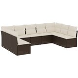 Maison Chic Seti vrtnega pohištva - Vrtna garnitura - Vrtni pohištvo set 9-delna z blazinami rjava poli ratan, (21798175) | Shoptok.si